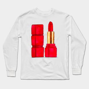 Red Lipstick Long Sleeve T-Shirt